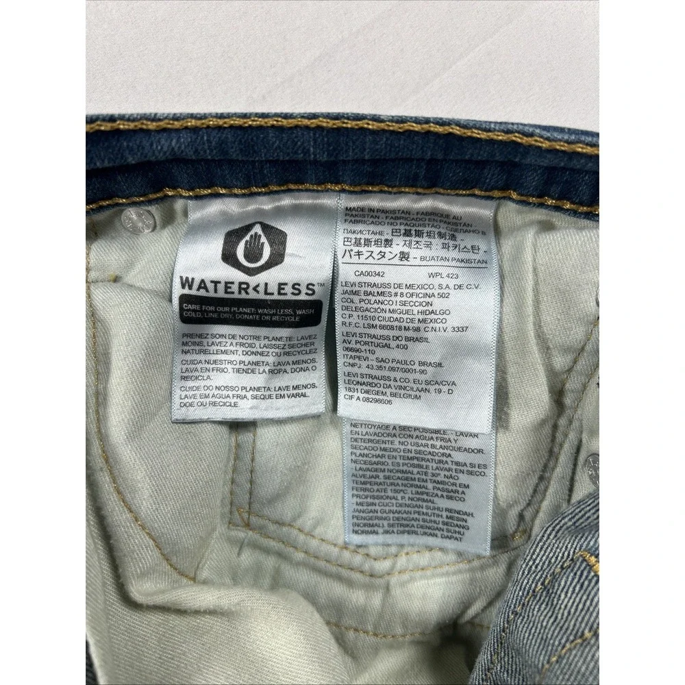 Levi's 505 Jeans Mens 34x32 Blue Medium Wash Straight Denim Zip Fly Distressed